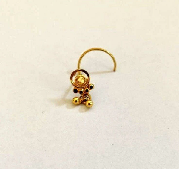 N19516 Nose Ring Designs Small Size Ruby White Stones Online Screw Lock Non  Pierced | JewelSmart.in