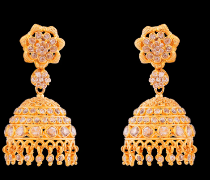 Buy Beautiful Gold Design 1 Gram Gold Light Weight Dangle Earrings for Women