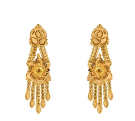Gold tone white-pink-green stone south Indian style earrings dj-41758 –  dreamjwell