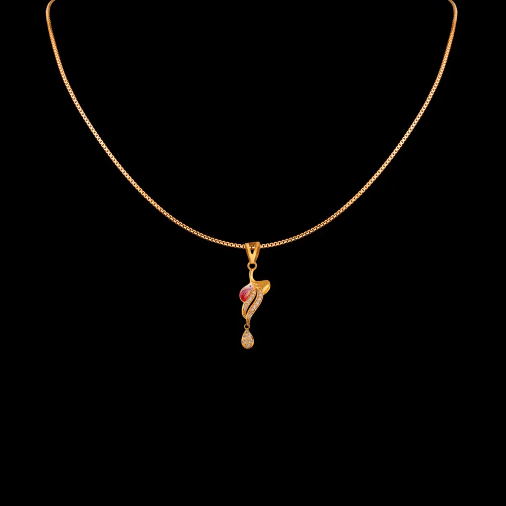 Diva Yellow Gold & Cz Pendant