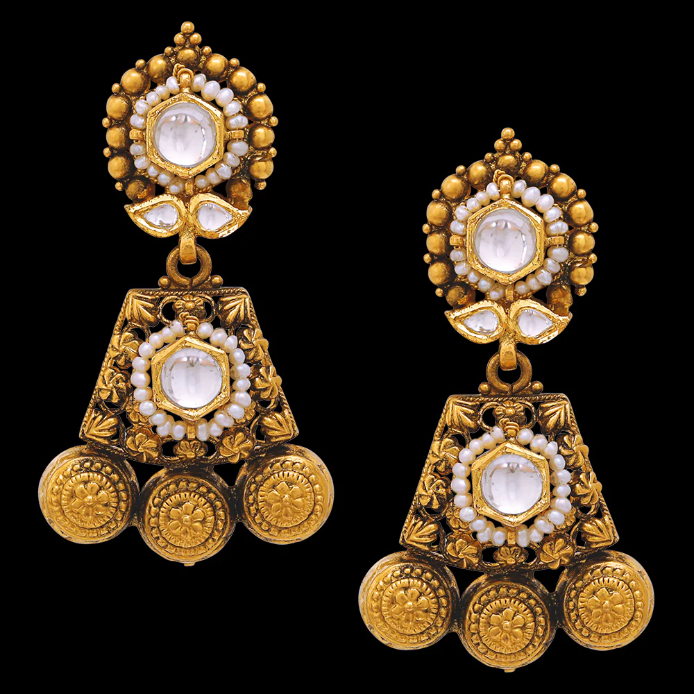 8 Unique Gemstone Earrings to Brighten Your Collection 5 Kundan Gold Earring