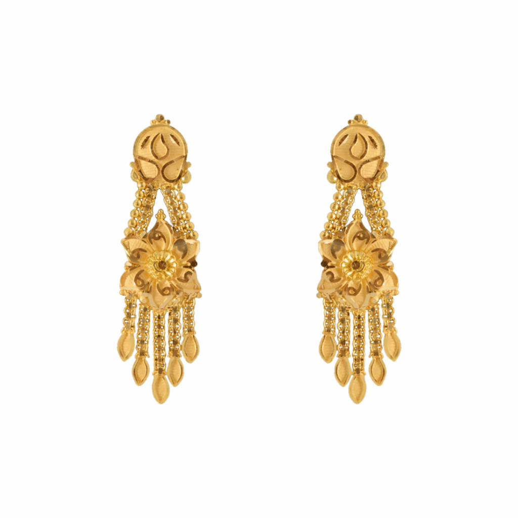 9 Everyday Earrings You’ll Love to Wear Again and Again 6 Madhudhara Floral Gold Dangler Earrings