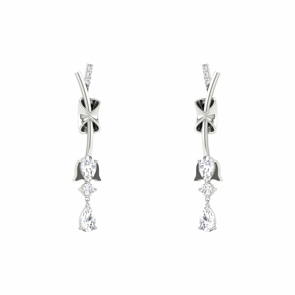 Humaira Platinum Evara Dangler Earrings