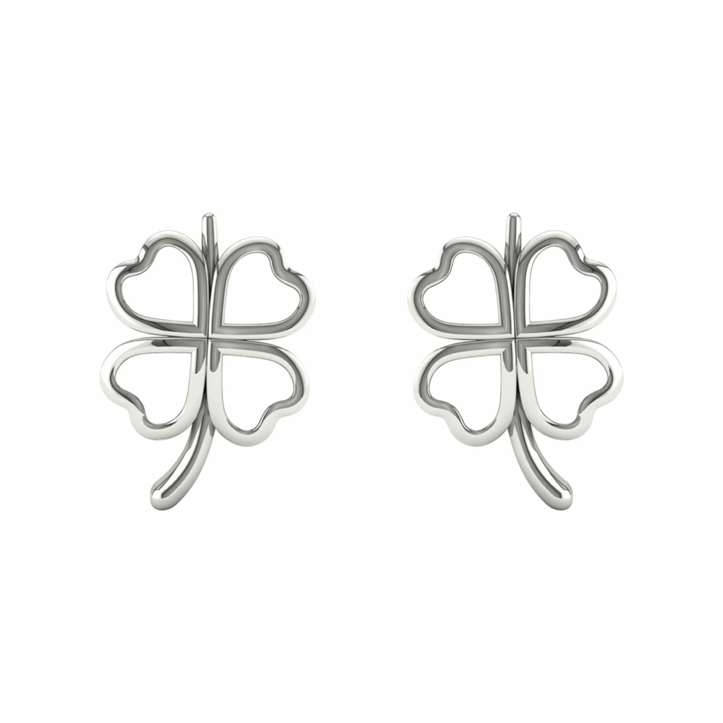 Ivanka Floral Platinum Stud Earrings