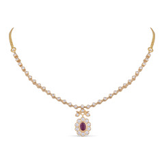 South Indian Traditional Diamond Necklace -IH25090921
