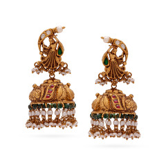 Stone Set Temple Jewellery  Gold Ear Wear -JJ25081328
