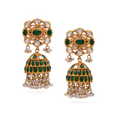 Stone Set Temple Jewellery  Gold Ear Wear -JJ25085508
