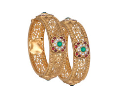 Kundan Gold Bangle -107A94492
