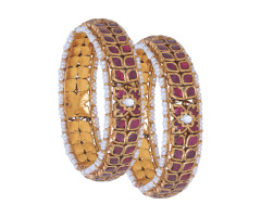 Kundan Gold Bangle -107A95406
