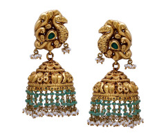 Stone Set Temple Jewellery  Gold Ear Wear -108A160391
