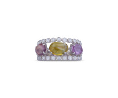  Vbj Multi Sapphire Platinum Finger Ring -IH24100796