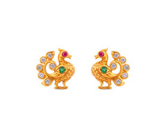 Traditional Indian Jewellery Gold Ear Wear -IH25100122
