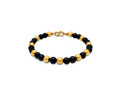 Black Beads Gold Bangle -IH26020539
