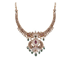 Traditional Cz Jewellery Gold Necklace -JJ2347689
