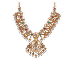 Traditional Cz Jewellery Gold Necklace -JJ2350313
