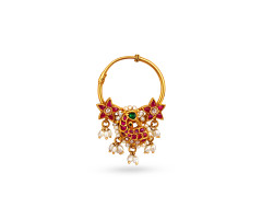 Stone Set Temple Jewellery  Gold Nose Screw -JJ24101113
