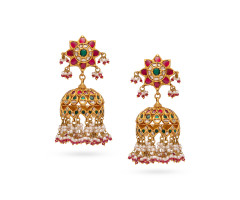 Stone Set Temple Jewellery  Gold Ear Wear -JJ25085072
