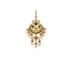 Stone Set Temple Jewellery  Gold Pendant -OR25081726
